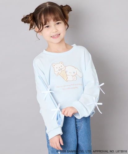 KJKAG16049 a.v.v KIDS [110-140][コラボ]シナモン袖ストライププルオーバー