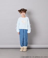 KJKAG16049 a.v.v KIDS(アー・ヴェ・ヴェ) [110-140][コラボ]シナモン袖ストライププルオーバー ライトブルー