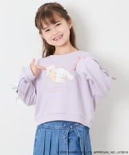KJKAG16049 a.v.v KIDS(アー・ヴェ・ヴェ) [110-140][コラボ]シナモン袖ストライププルオーバー ラベンダー