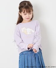 KJKAG16049 a.v.v KIDS(アー・ヴェ・ヴェ) [110-140][コラボ]シナモン袖ストライププルオーバー ラベンダー