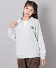 KJKAG19039 a.v.v KIDS(アー・ヴェ・ヴェ) [140-150]【男女兼用】シャツレイヤー風ヘンリーネックPO ライトグレー