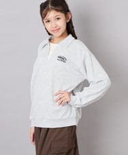 KJKAG19039 a.v.v KIDS(アー・ヴェ・ヴェ) [140-150]【男女兼用】シャツレイヤー風ヘンリーネックPO ライトグレー