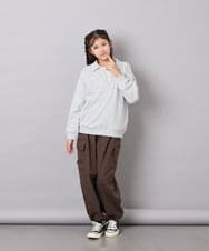KJKAG19039 a.v.v KIDS(アー・ヴェ・ヴェ) [140-150]【男女兼用】シャツレイヤー風ヘンリーネックPO ライトグレー