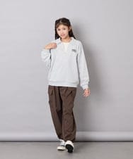 KJKAG19039 a.v.v KIDS(アー・ヴェ・ヴェ) [140-150]【男女兼用】シャツレイヤー風ヘンリーネックPO ライトグレー