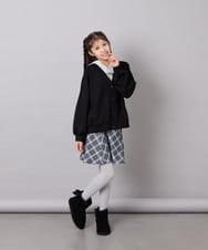 KJKAG19039 a.v.v KIDS(アー・ヴェ・ヴェ) [140-150]【男女兼用】シャツレイヤー風ヘンリーネックPO ブラック