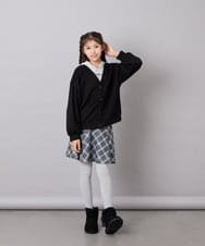 KJKAG19039 a.v.v KIDS(アー・ヴェ・ヴェ) [140-150]【男女兼用】シャツレイヤー風ヘンリーネックPO ブラック