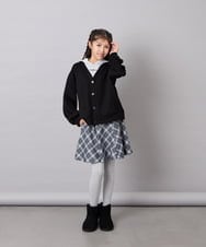 KJKAG19039 a.v.v KIDS(アー・ヴェ・ヴェ) [140-150]【男女兼用】シャツレイヤー風ヘンリーネックPO ブラック