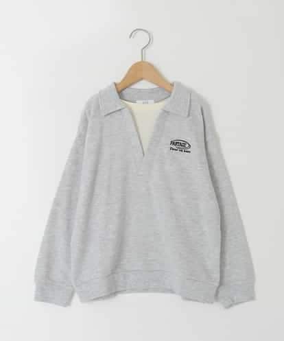 KJKAG19039 a.v.v KIDS [140-150]【男女兼用】シャツレイヤー風ヘンリーネックPO