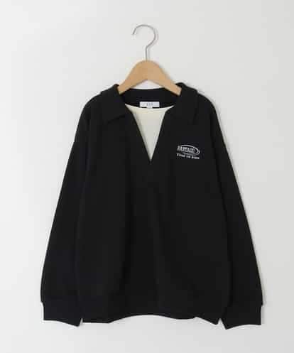 KJKAG19039 a.v.v KIDS [140-150]【男女兼用】シャツレイヤー風ヘンリーネックPO