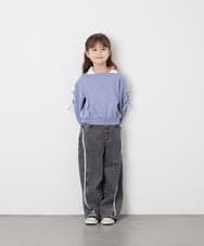 KJKAG21029 a.v.v KIDS(アー・ヴェ・ヴェ) [120-160]【WEB限定】襟付きリボントレーナー ライトブルー