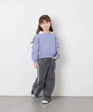 KJKAG21029 a.v.v KIDS(アー・ヴェ・ヴェ) [120-160]【WEB限定】襟付きリボントレーナー ライトブルー