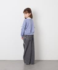 KJKAG21029 a.v.v KIDS(アー・ヴェ・ヴェ) [120-160]【WEB限定】襟付きリボントレーナー ライトブルー