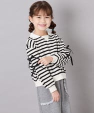 KJKAG21029 a.v.v KIDS(アー・ヴェ・ヴェ) [120-160]【WEB限定】襟付きリボントレーナー アイボリー