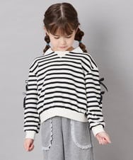KJKAG21029 a.v.v KIDS(アー・ヴェ・ヴェ) [120-160]【WEB限定】襟付きリボントレーナー アイボリー
