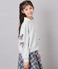 KJKAG21029 a.v.v KIDS(アー・ヴェ・ヴェ) [120-160]【WEB限定】襟付きリボントレーナー ライトグレー