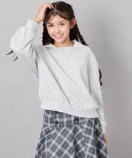 KJKAG21029 a.v.v KIDS(アー・ヴェ・ヴェ) [120-160]【WEB限定】襟付きリボントレーナー ライトグレー