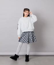 KJKAG21029 a.v.v KIDS(アー・ヴェ・ヴェ) [120-160]【WEB限定】襟付きリボントレーナー ライトグレー