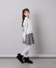 KJKAG21029 a.v.v KIDS(アー・ヴェ・ヴェ) [120-160]【WEB限定】襟付きリボントレーナー ライトグレー
