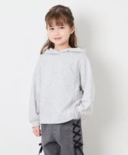 KJKAG23039 a.v.v KIDS(アー・ヴェ・ヴェ) [120-160]チュールフリルトレーナー ライトグレー