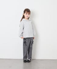 KJKAG23039 a.v.v KIDS(アー・ヴェ・ヴェ) [120-160]チュールフリルトレーナー ライトグレー