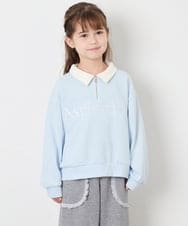 KJKAG28039 a.v.v KIDS(アー・ヴェ・ヴェ) [130-160]ハーフジップPO ライトブルー
