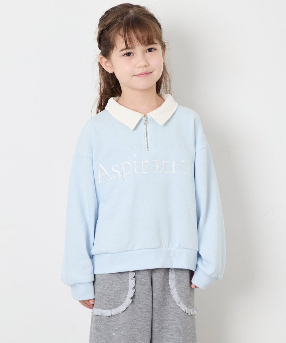 KJKAG28039 a.v.v KIDS(アー・ヴェ・ヴェ) [130-160]ハーフジップPO ライトブルー
