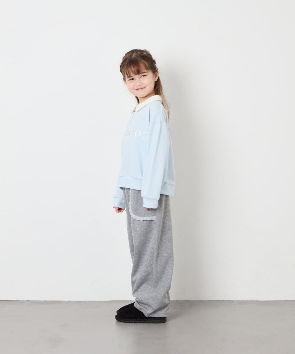 KJKAG28039 a.v.v KIDS(アー・ヴェ・ヴェ) [130-160]ハーフジップPO ライトブルー