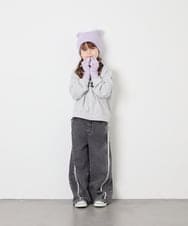 KJKAG28039 a.v.v KIDS(アー・ヴェ・ヴェ) [130-160]ハーフジップPO ライトグレー