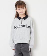KJKAG28039 a.v.v KIDS(アー・ヴェ・ヴェ) [130-160]ハーフジップPO ライトグレー