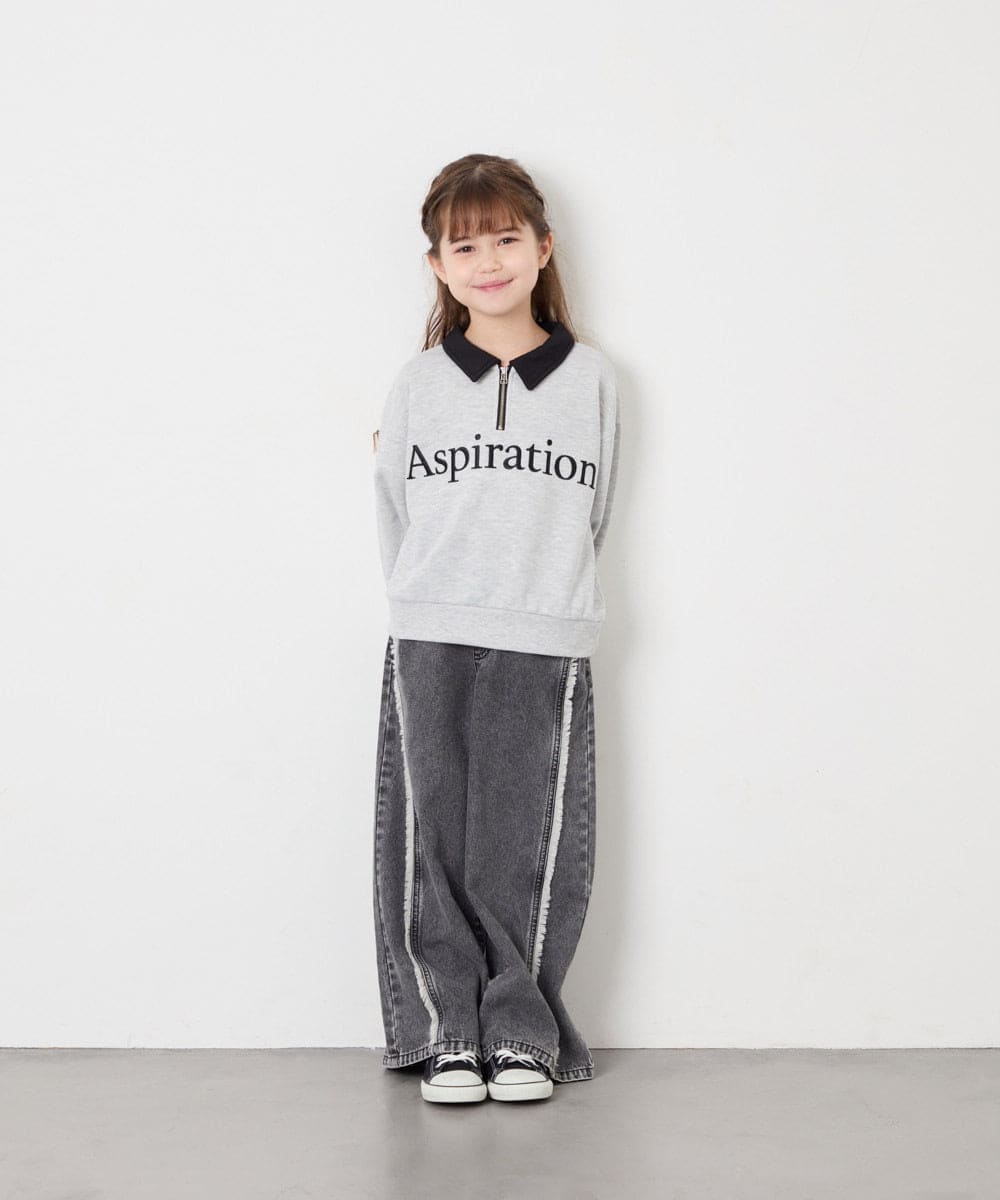 KJKAG28039 a.v.v KIDS(アー・ヴェ・ヴェ) [130-160]ハーフジップPO ライトグレー