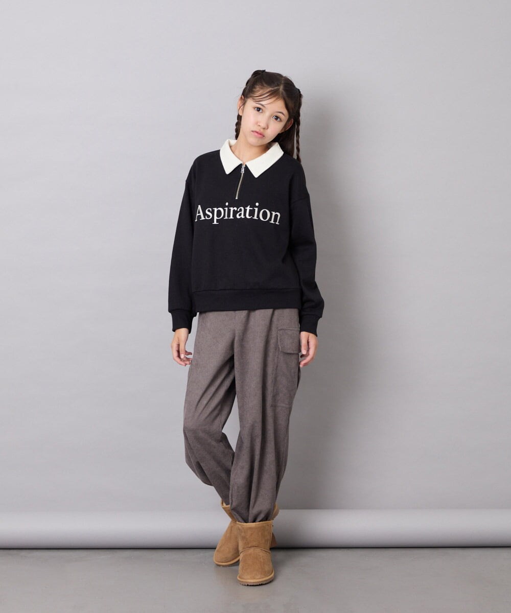 KJKAG28039 a.v.v KIDS(アー・ヴェ・ヴェ) [130-160]ハーフジップPO ブラック