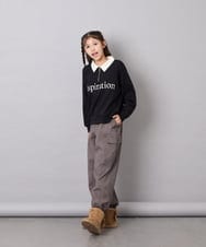 KJKAG28039 a.v.v KIDS(アー・ヴェ・ヴェ) [130-160]ハーフジップPO ブラック