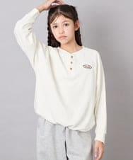 KJKAG29039 a.v.v KIDS(アー・ヴェ・ヴェ) [140-150]【男女兼用】ヘンリーネックPO アイボリー