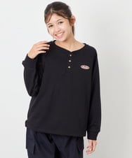 KJKAG29039 a.v.v KIDS(アー・ヴェ・ヴェ) [140-150]【男女兼用】ヘンリーネックPO ブラック