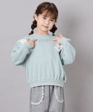 KJKAG46029 a.v.v KIDS(アー・ヴェ・ヴェ) [120-160]肩リボントレーナー グリーン