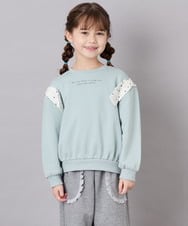 KJKAG46029 a.v.v KIDS(アー・ヴェ・ヴェ) [120-160]肩リボントレーナー グリーン