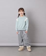 KJKAG46029 a.v.v KIDS(アー・ヴェ・ヴェ) [120-160]肩リボントレーナー グリーン