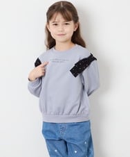 KJKAG46029 a.v.v KIDS(アー・ヴェ・ヴェ) [120-160]肩リボントレーナー ライトブルー