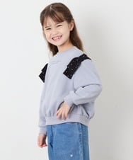 KJKAG46029 a.v.v KIDS(アー・ヴェ・ヴェ) [120-160]肩リボントレーナー ライトブルー