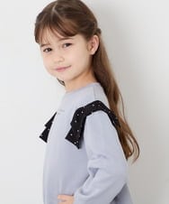 KJKAG46029 a.v.v KIDS(アー・ヴェ・ヴェ) [120-160]肩リボントレーナー ライトブルー