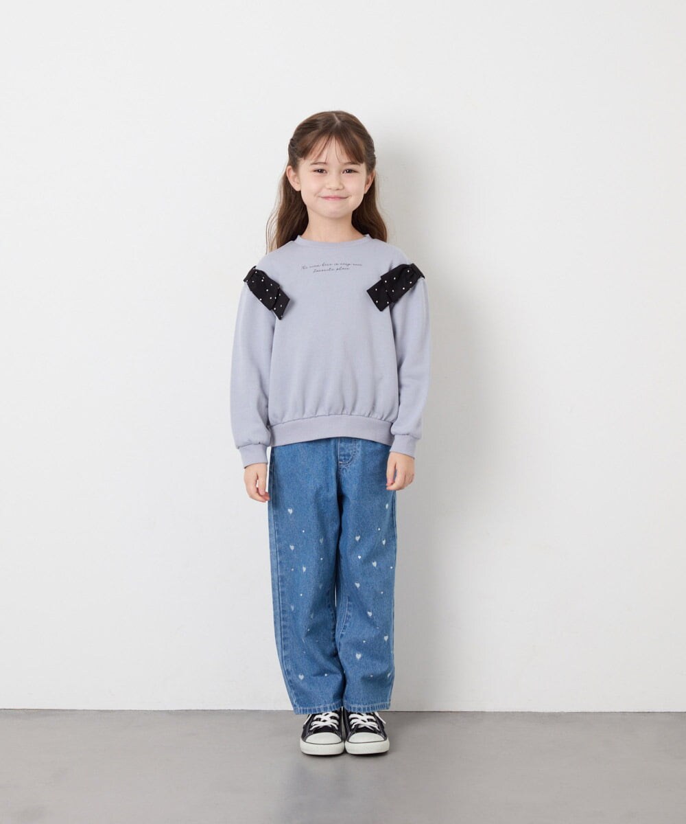 KJKAG46029 a.v.v KIDS(アー・ヴェ・ヴェ) [120-160]肩リボントレーナー ライトブルー