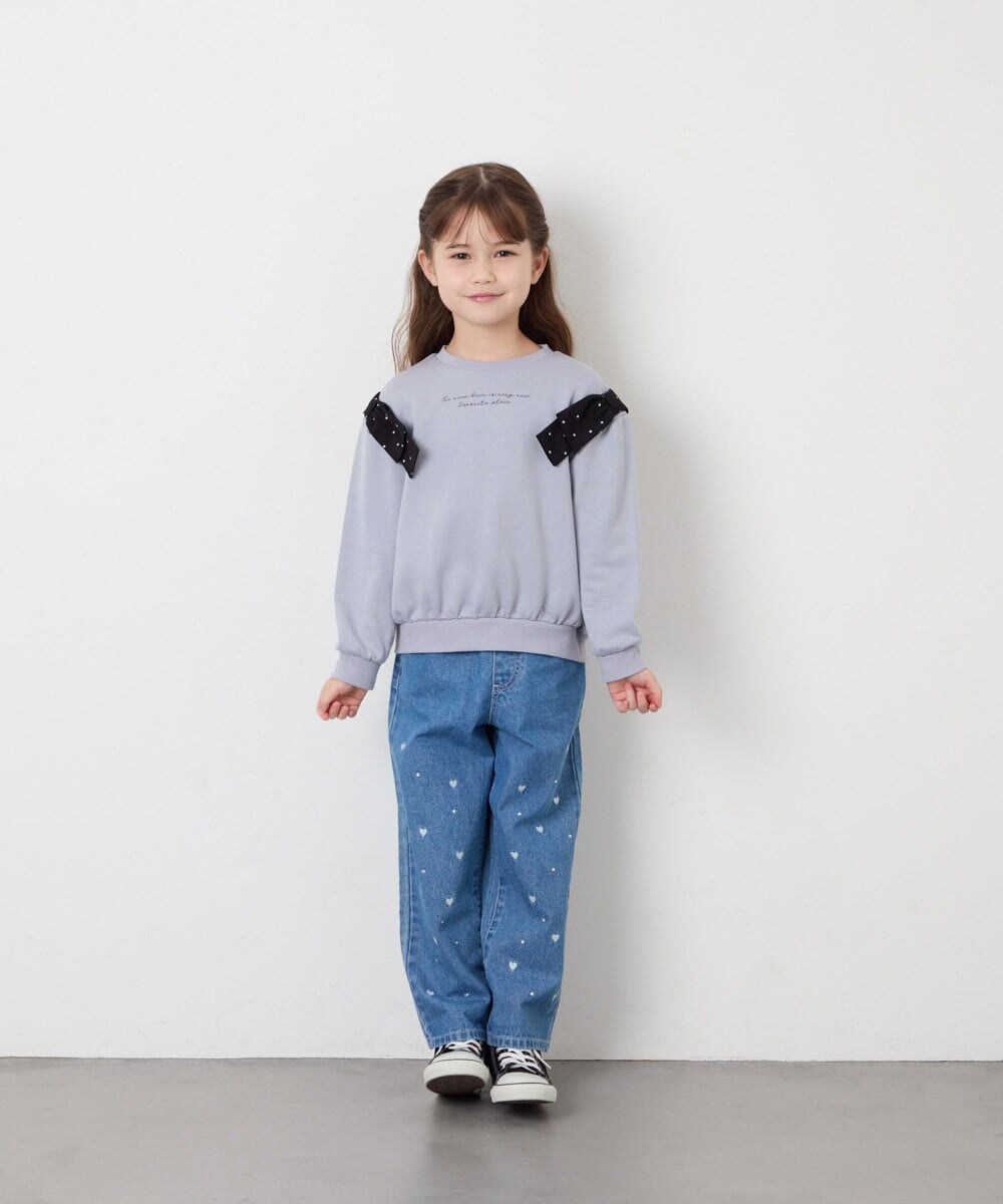 KJKAG46029 a.v.v KIDS(アー・ヴェ・ヴェ) [120-160]肩リボントレーナー ライトブルー