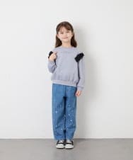 KJKAG46029 a.v.v KIDS(アー・ヴェ・ヴェ) [120-160]肩リボントレーナー ライトブルー