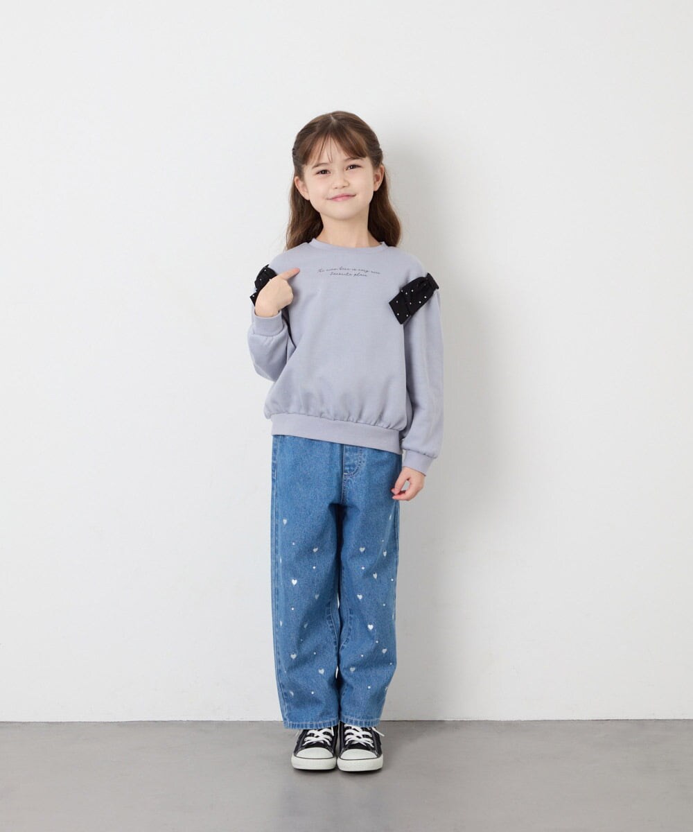 KJKAG46029 a.v.v KIDS(アー・ヴェ・ヴェ) [120-160]肩リボントレーナー ライトブルー