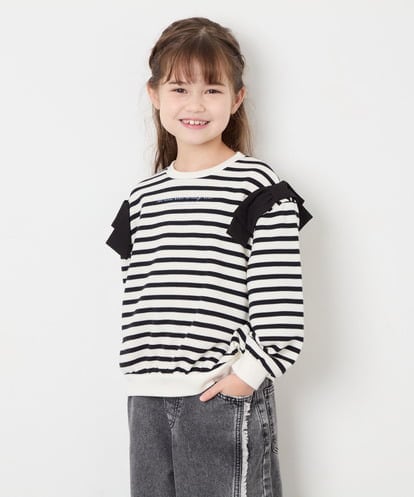 KJKAG46029 a.v.v KIDS [120-160]肩リボントレーナー