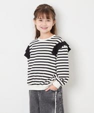 KJKAG46029 a.v.v KIDS(アー・ヴェ・ヴェ) [120-160]肩リボントレーナー アイボリー