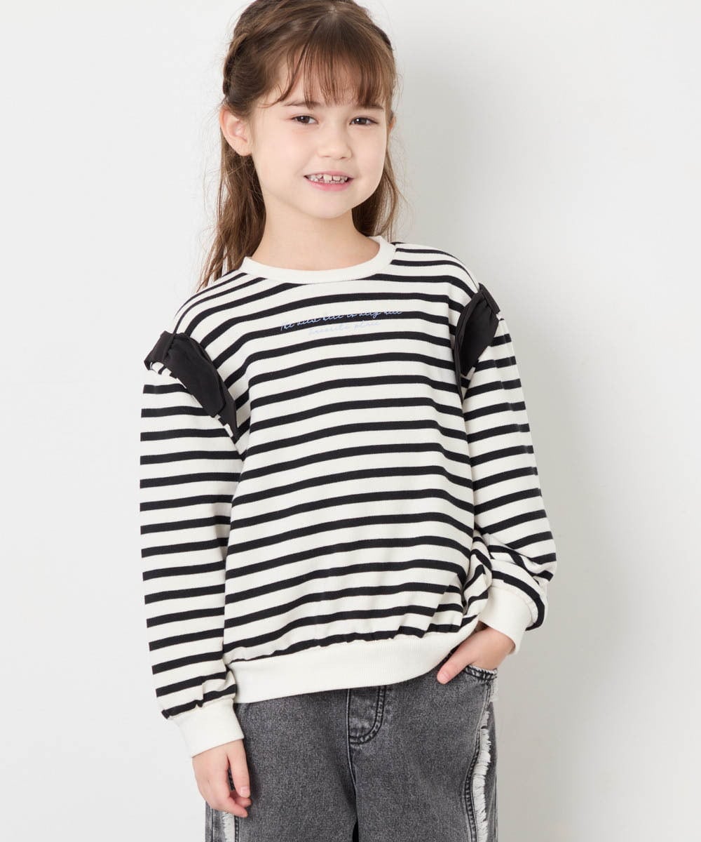 KJKAG46029 a.v.v KIDS(アー・ヴェ・ヴェ) [120-160]肩リボントレーナー アイボリー