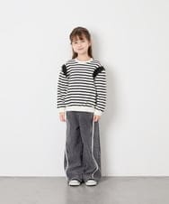 KJKAG46029 a.v.v KIDS(アー・ヴェ・ヴェ) [120-160]肩リボントレーナー アイボリー