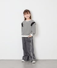 KJKAG46029 a.v.v KIDS(アー・ヴェ・ヴェ) [120-160]肩リボントレーナー アイボリー