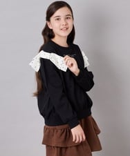 KJKAG46029 a.v.v KIDS(アー・ヴェ・ヴェ) [120-160]肩リボントレーナー ブラック